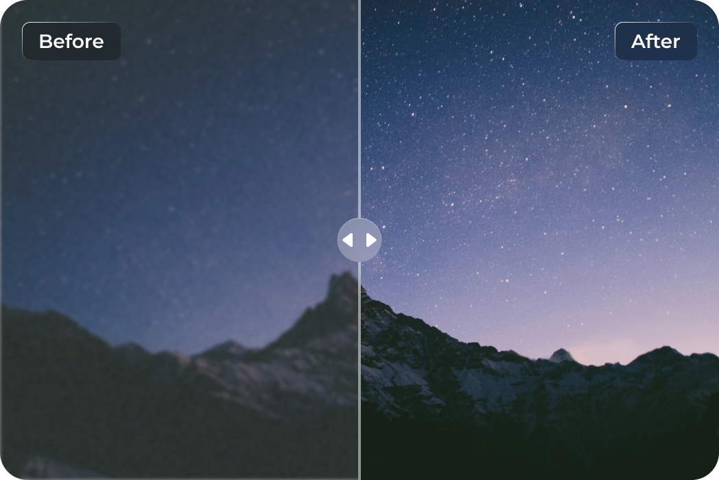 enhance night sky with hitpaw ai denoiser