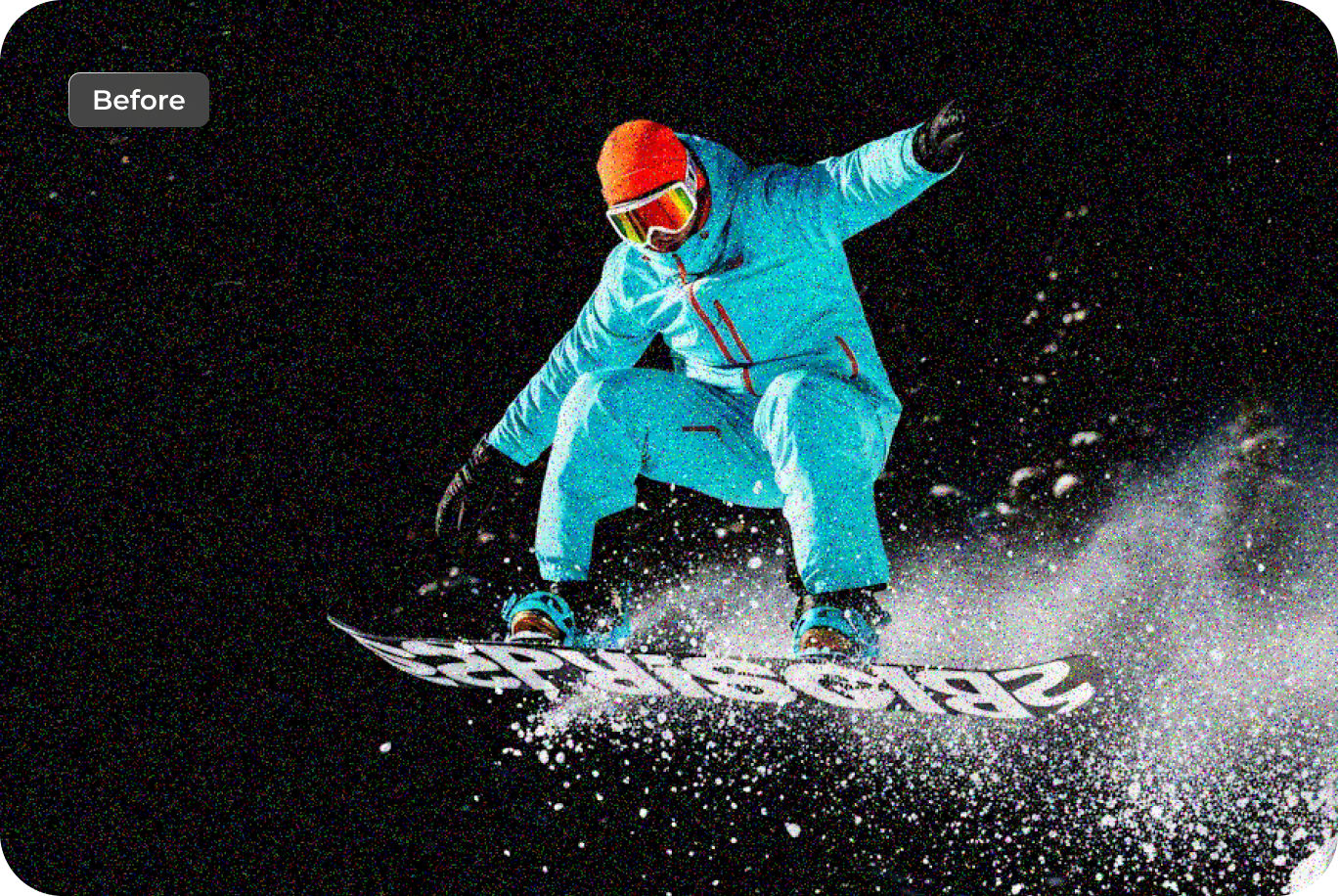 action shots with noise caused by high iso