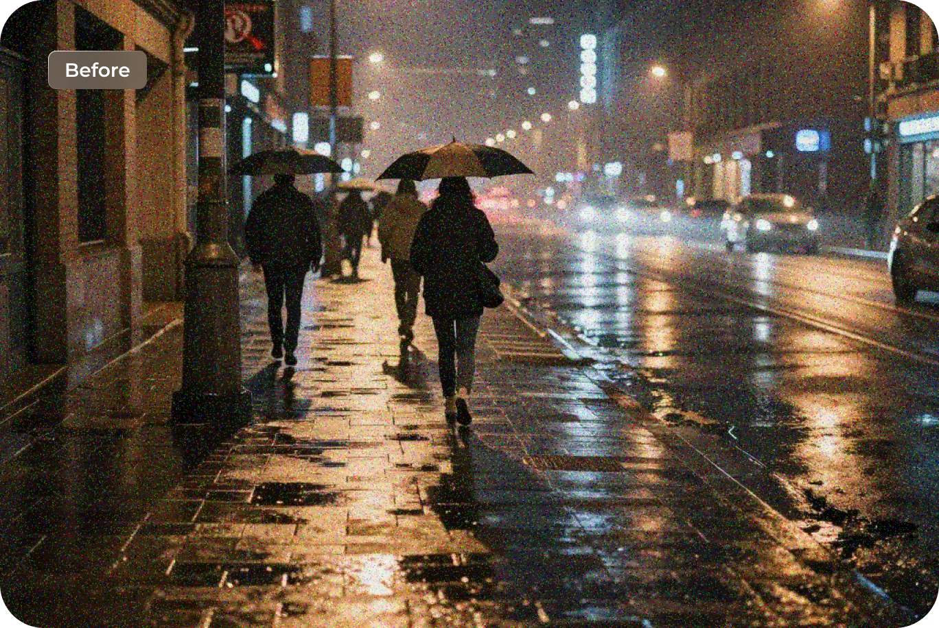 low light street photos with grainy textures