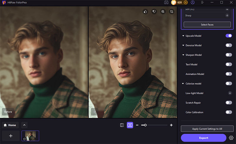 hitpaw photo enhancer ai model