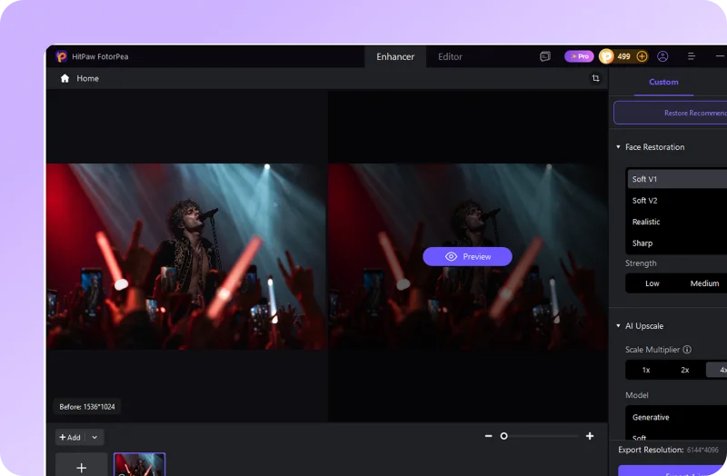 select ai model to lighten the images