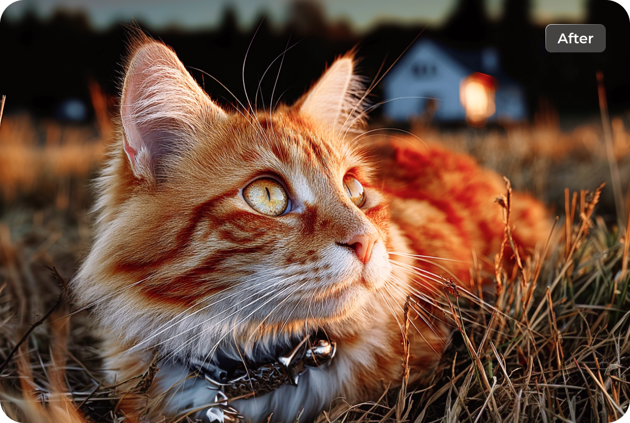 restore fur details of the running cat