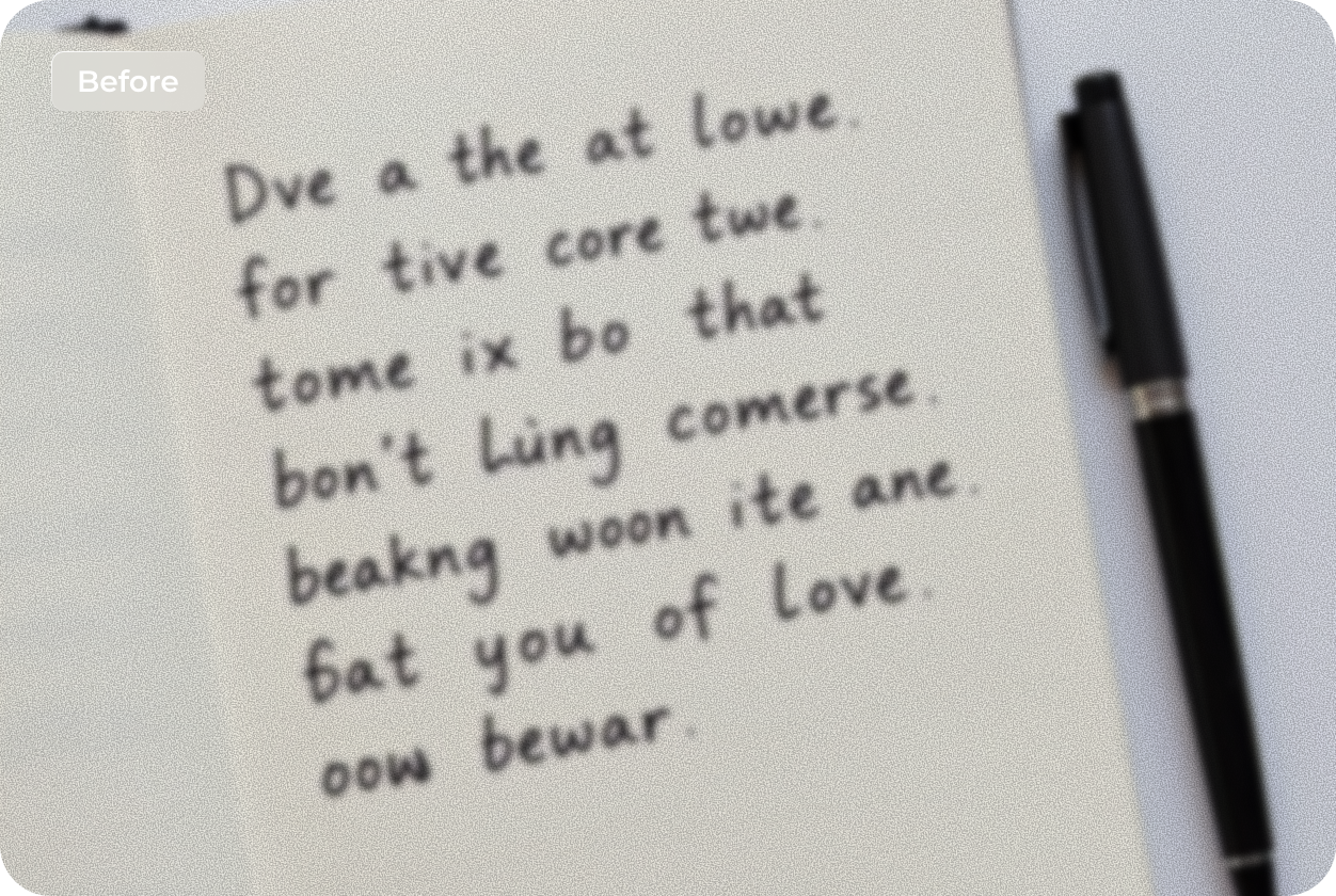 blurred notes need to be enhanced by hitpaw ai text enhancer