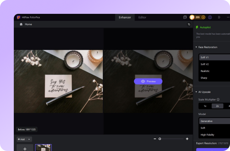 select ai model to deblur the notes