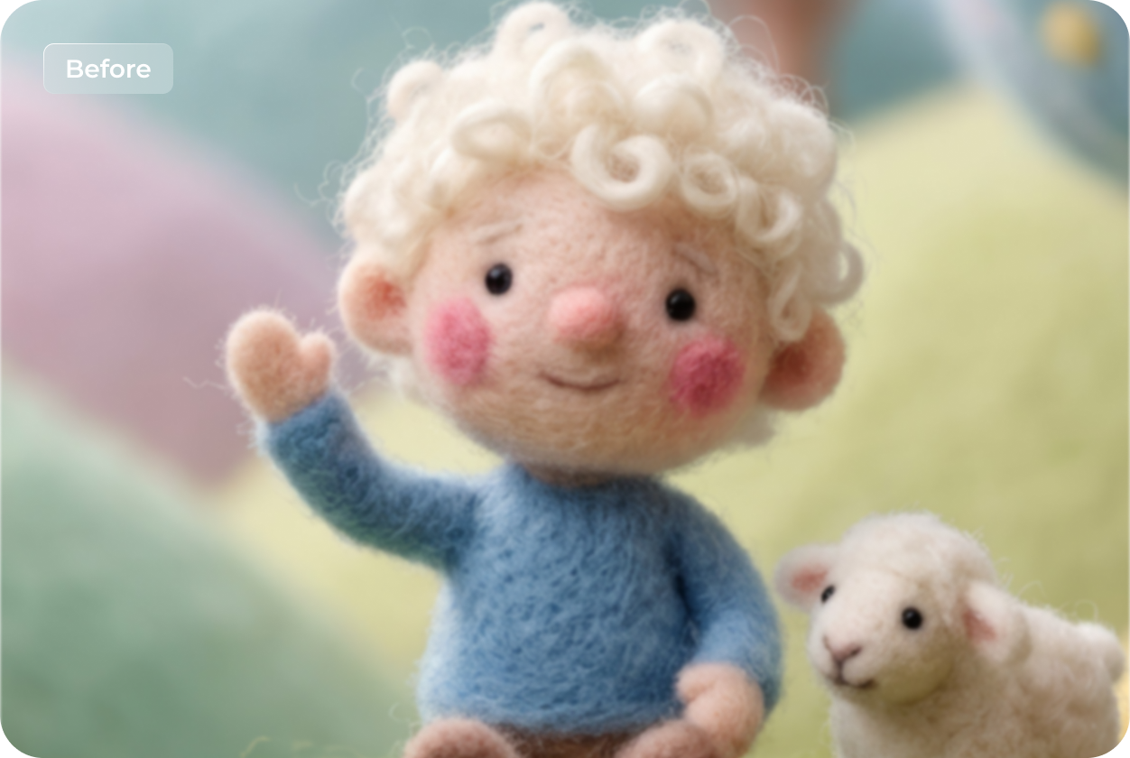 upscale low resolution toy photos generated by nano banana