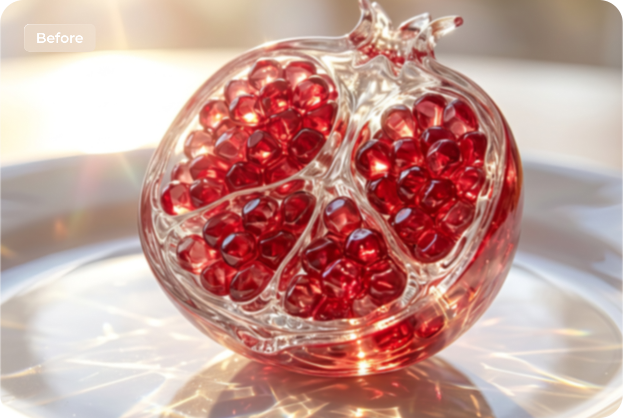 original low resolution fruit render generated by nano banana