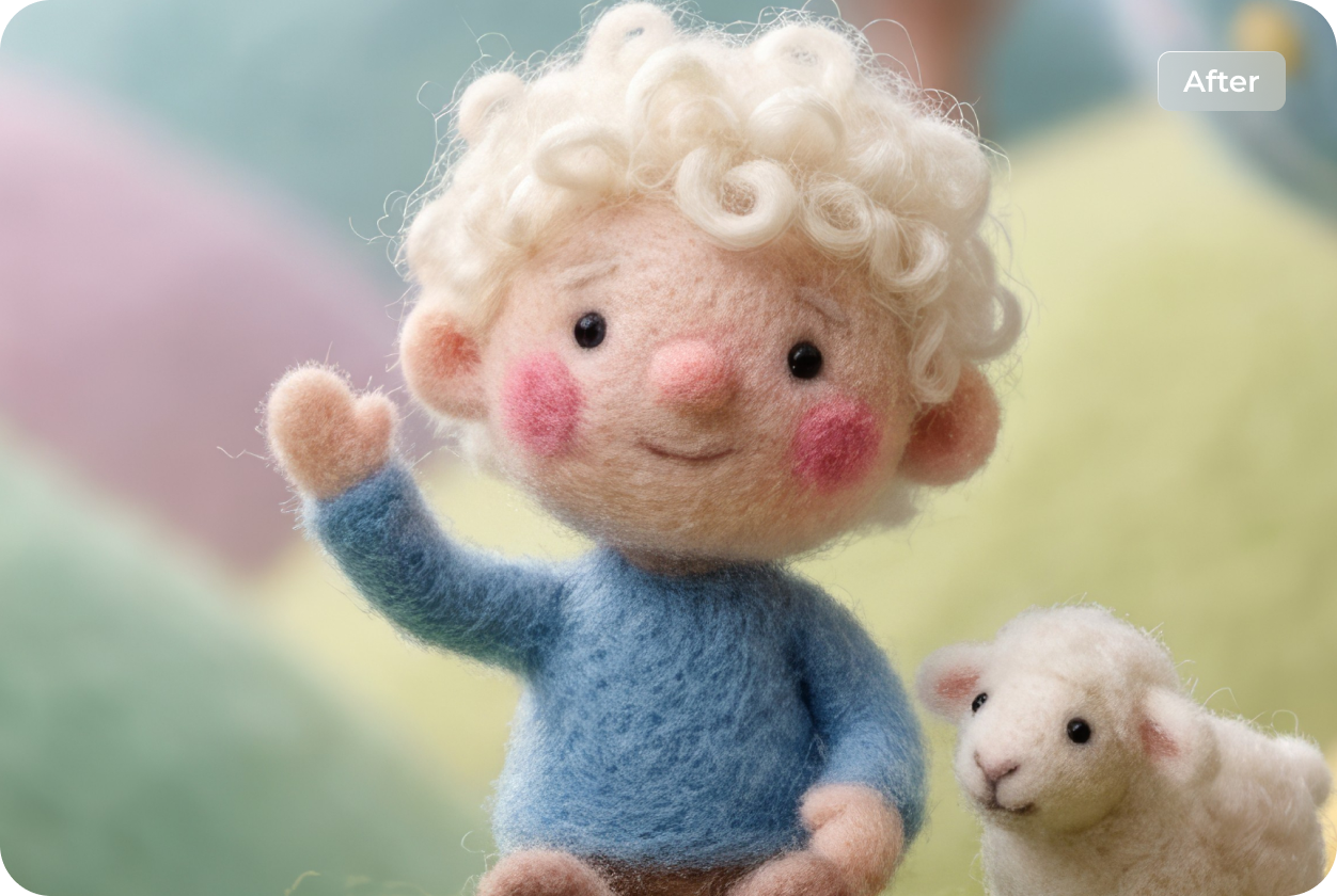 perfect stylized clay art details for toy photography