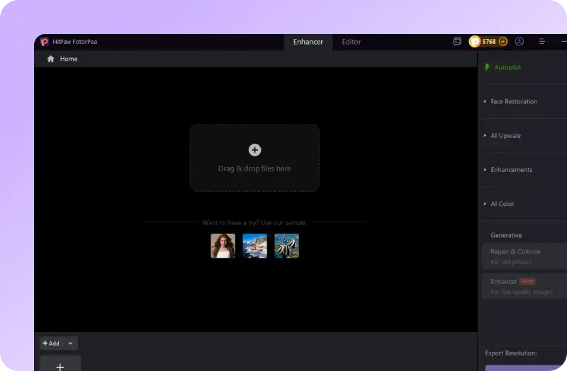 upload the nano banana generated photo to ai image enlarger