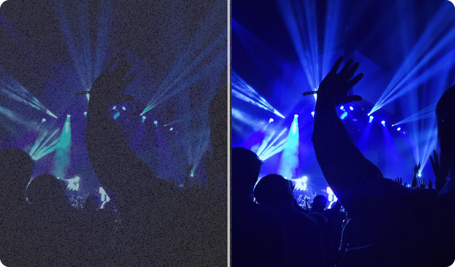 remove noise from concert photos