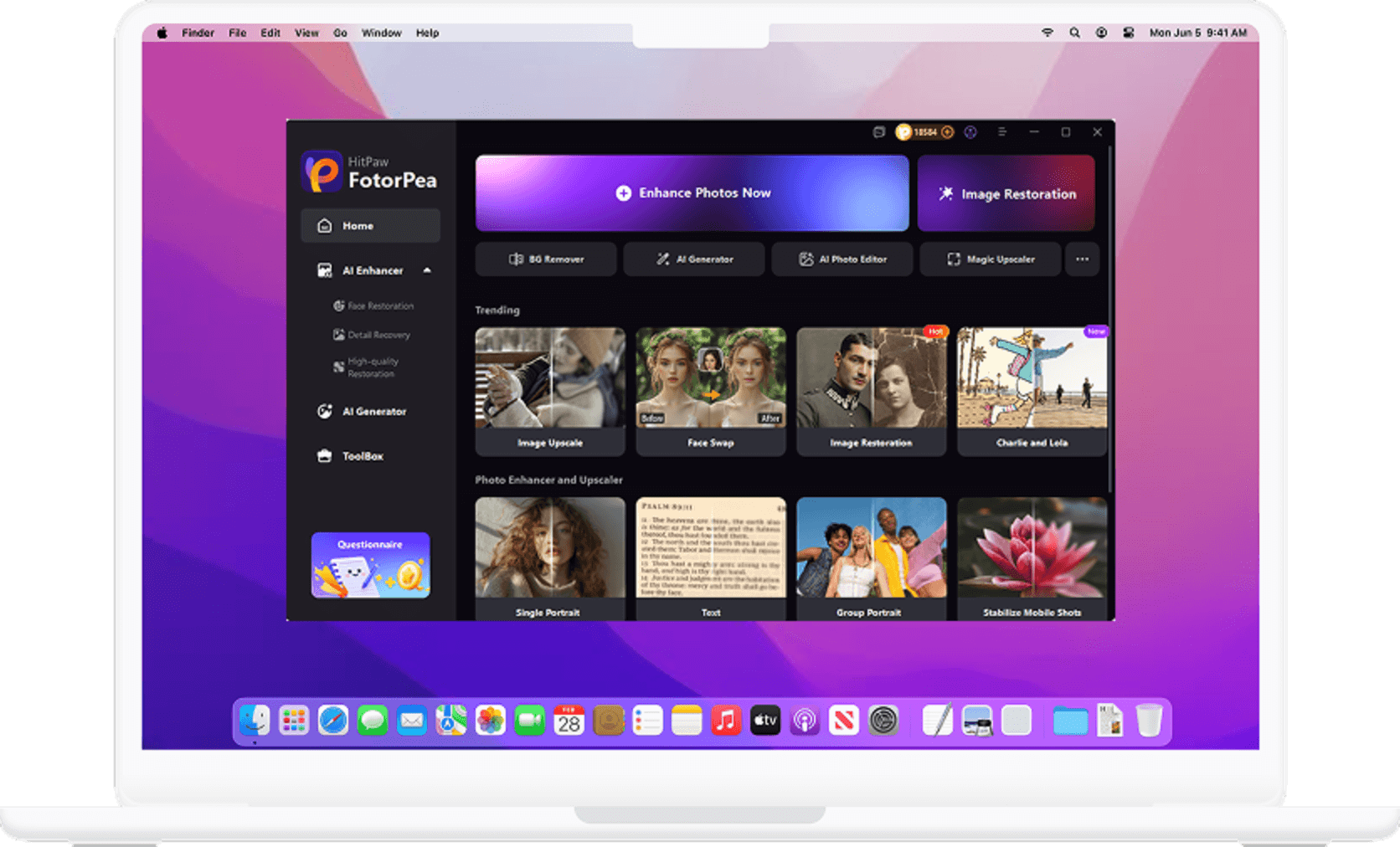 add photo to hitpaw fotorpea on mac to enhance