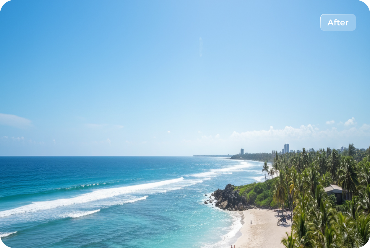 sharpen blurry image beach