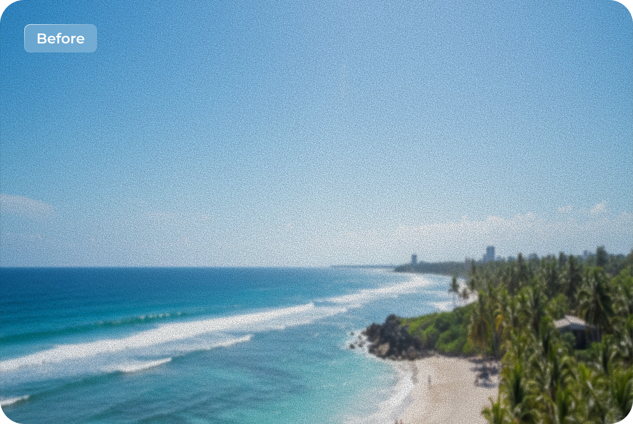 sharpen blurry image beach