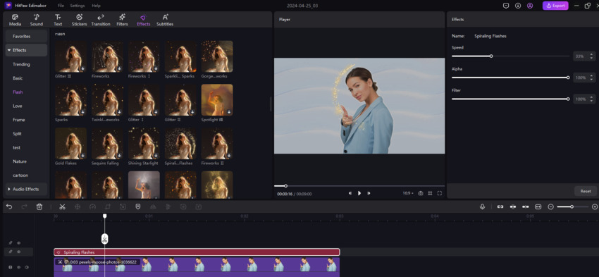Customize effects for the ai photo cutout images