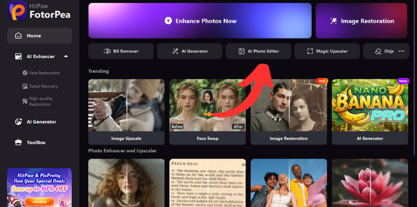 add a person to a picture with hitpaw fotorpea