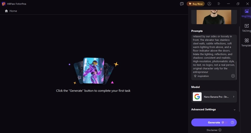 select generate button to initiate