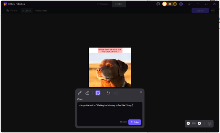 add a text into dog sunset meme