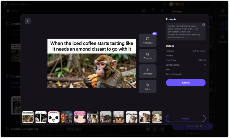 monkey meme thinking text customization