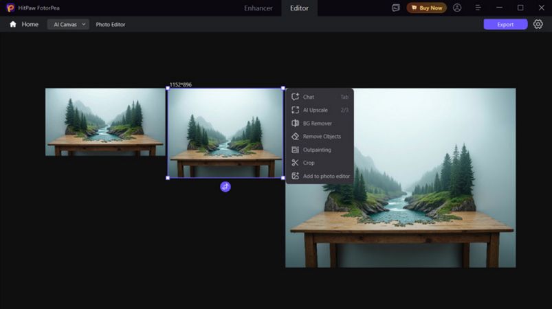 AI Canvas Menu