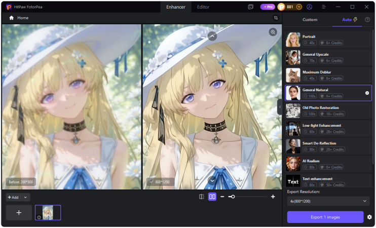 ai enhance images to 4K