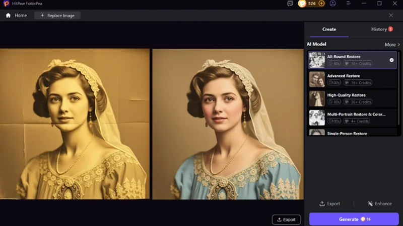 ai restored scanned image result