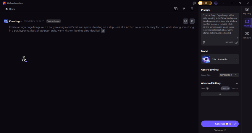 hitpaw ai creating the photo