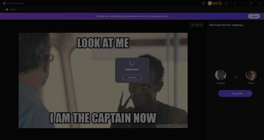 ai generating customized captain meme