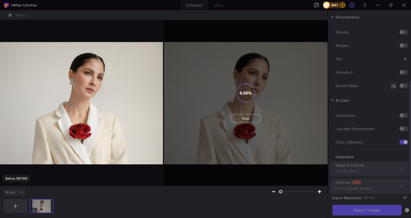 ai fixing image saturation automatically