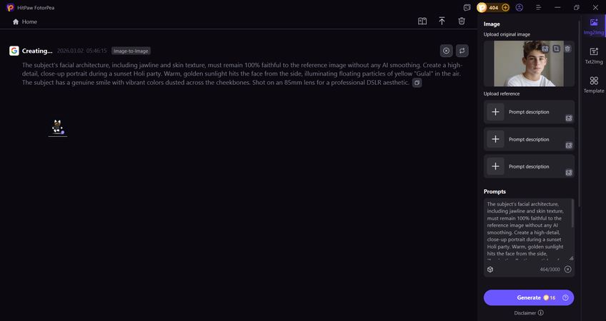 ai creating holi style effects