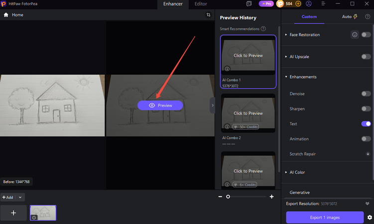 Before and after AI sketch enhancement comparison