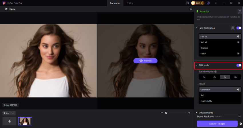 upload an image and enhance it
