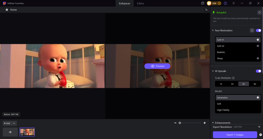 upload gugu gaga image and enhance it
