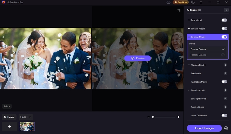 use enhancement ai model hit preview