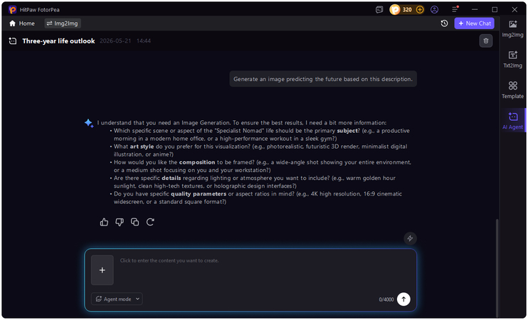 AI Agent evaluates the description and guides you