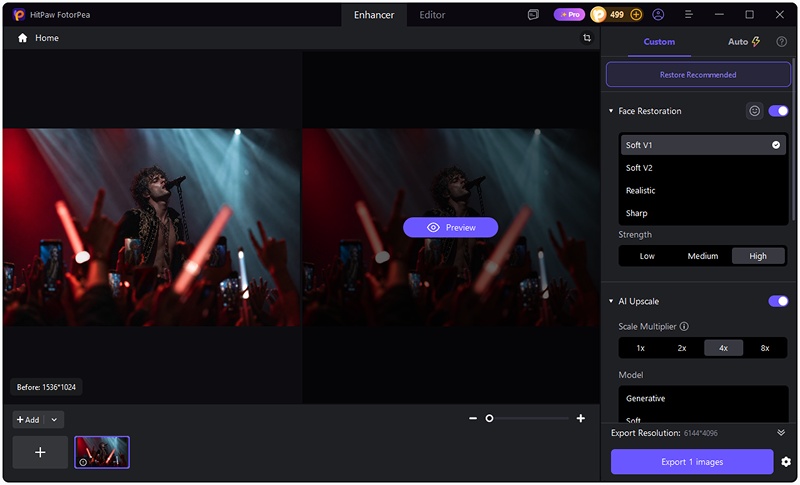 choosing the chat-to-image feature in hitpaw fotorpea