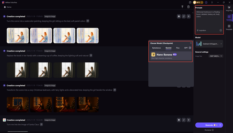 switch it to nano banana pro