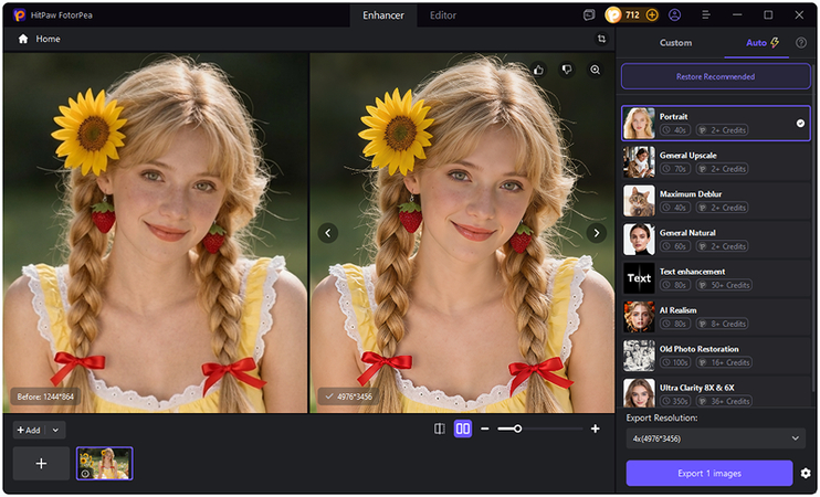 choose portrait model