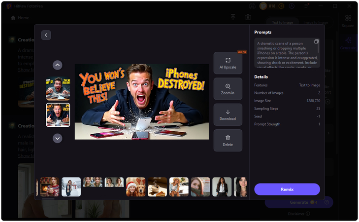 click generate and download