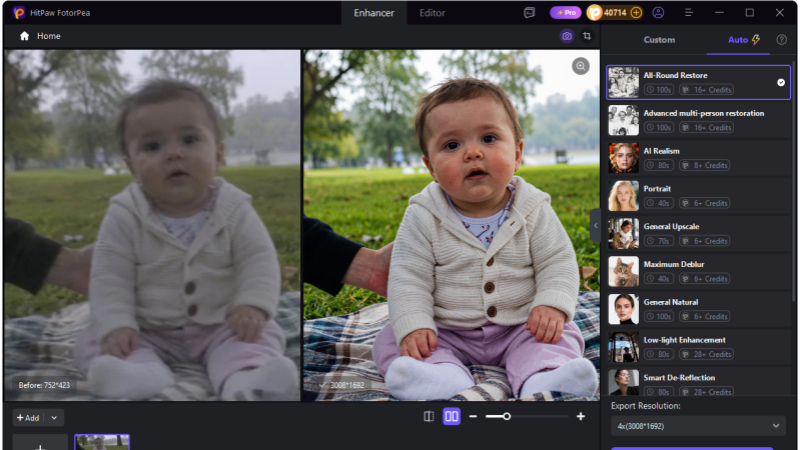 review baby photos image after enhancement