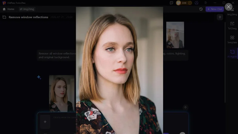 reviewing and downloading the reflection-free ai result