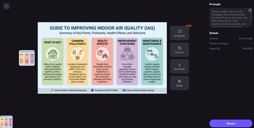 생성된 이미지 검토 및 다운로드