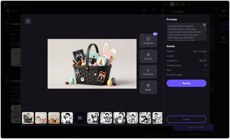 write easter basket idea to generate