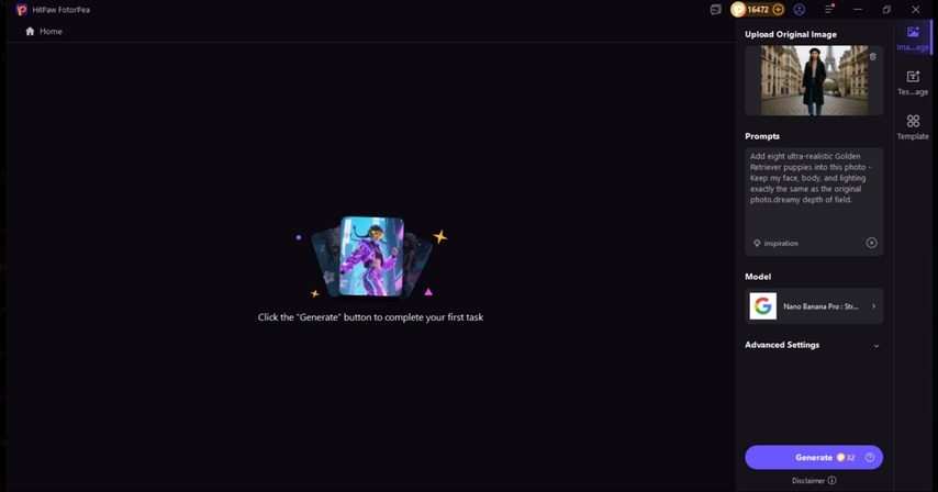 input prompt and select model