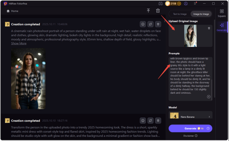 enter the prompts to generate ghostface