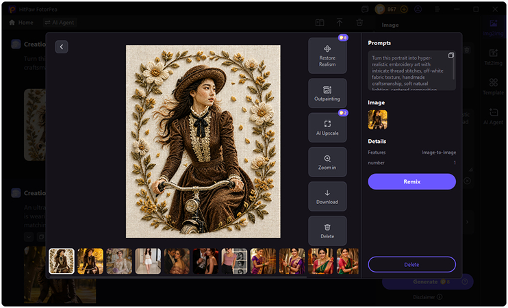 export and download the embroidery art