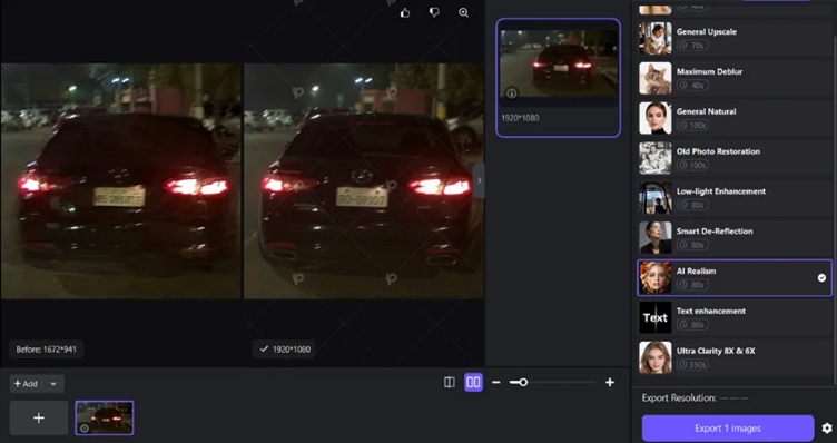 previewing and exporting enhanced evidence photo