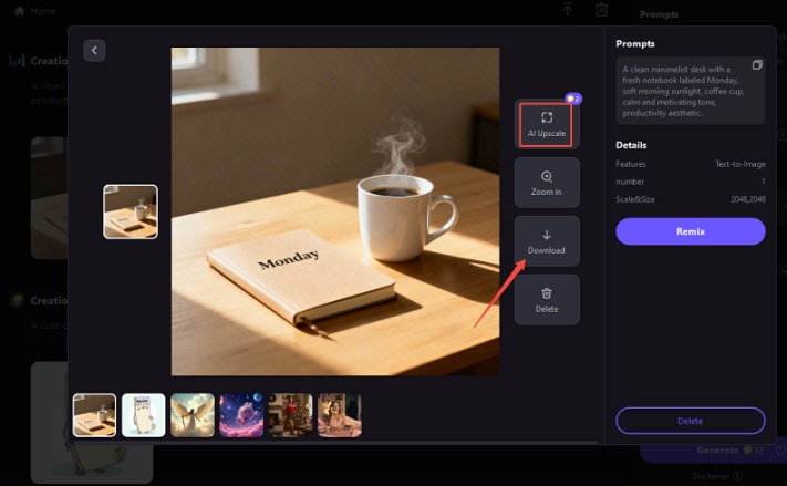 export generated monday quote image