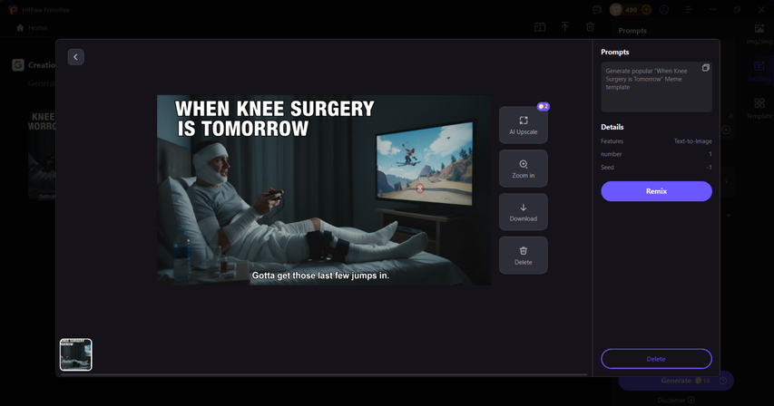 preview and download knee surgery meme