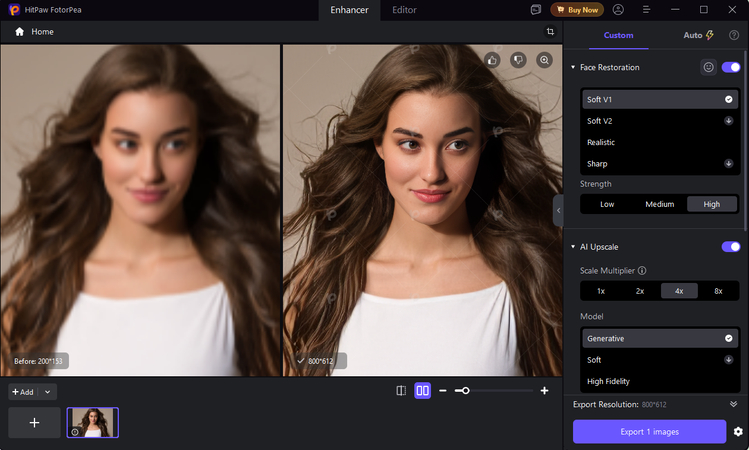 export your enhanced photo