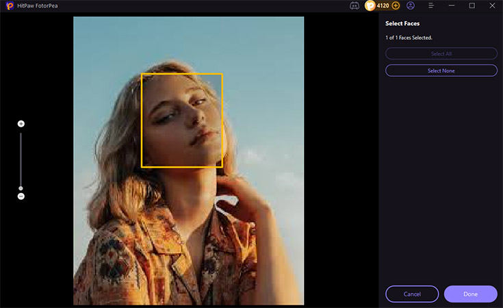 choose the face model with select faces