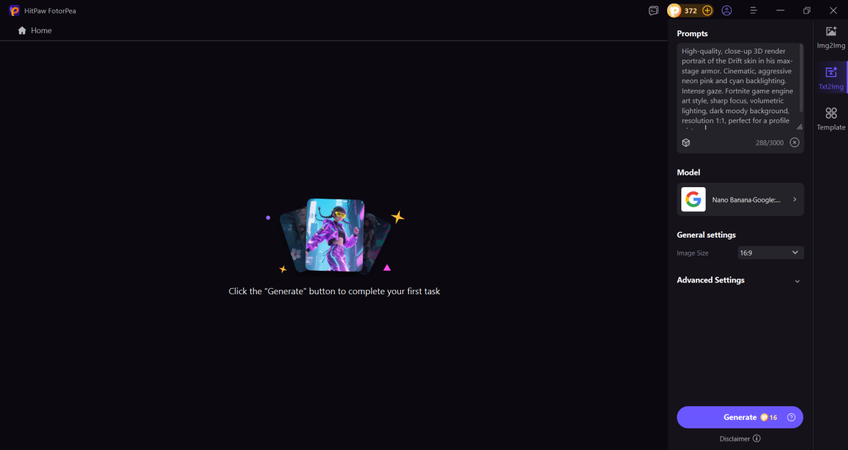 enter prompt to create fortnite pfp